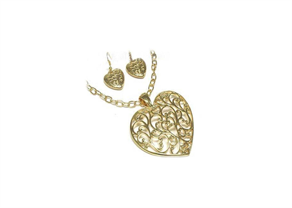 Gold Plated | Filigree Pendant Set